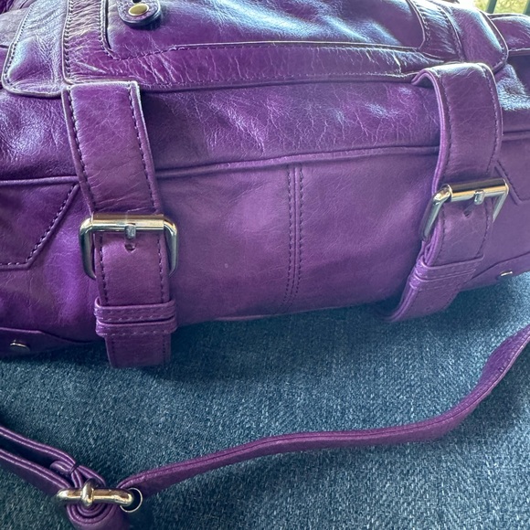 Gorgeous purple leather purse with matching wallet - Picture 2 of 12
